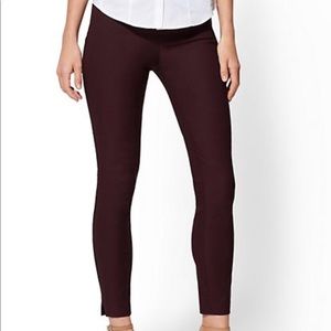 7th Avenue Pant-High Waist/Pull-On Ankle- Burgundy